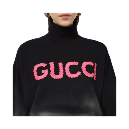 Cotton jersey turtleneck sweatshirt