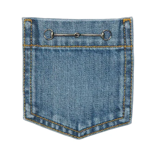 Organic denim dress with Horsebit