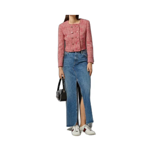 Organic denim skirt with Horsebit