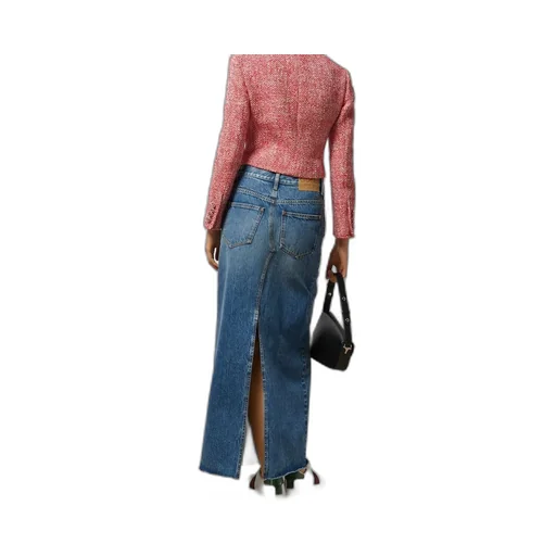 Organic denim skirt with Horsebit