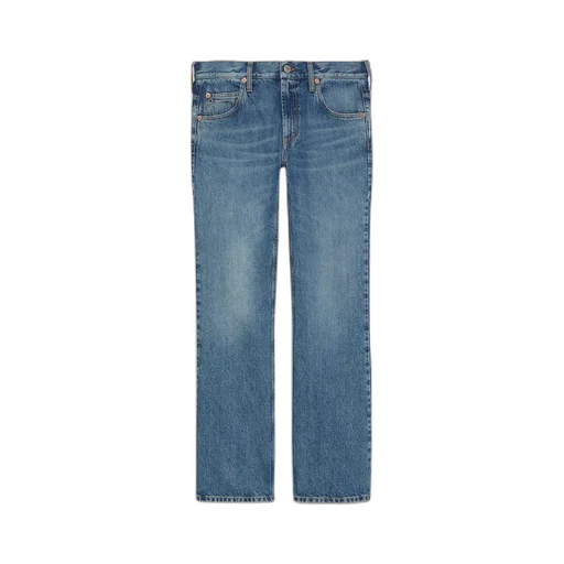Denim trousers with slim Horsebit