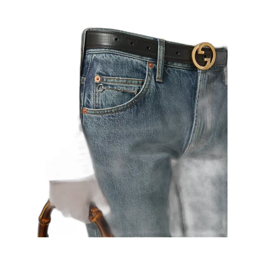 Denim trousers with slim Horsebit