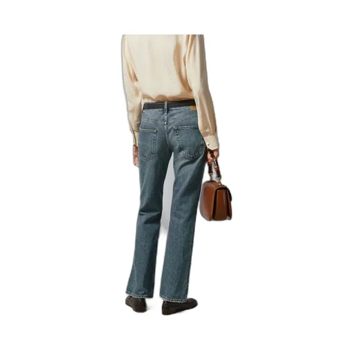 Denim trousers with slim Horsebit