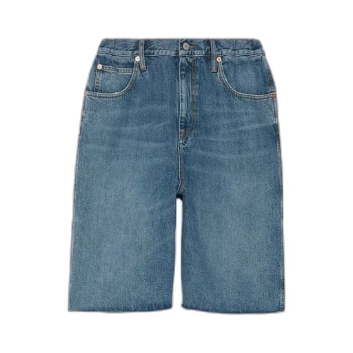Organic denim shorts with Crystal G