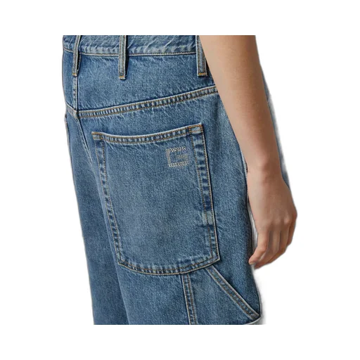 Organic denim shorts with Crystal G