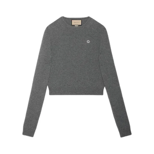 Wool cashmere jumper with embroidery