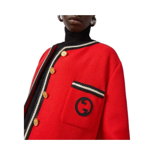 Tweed jacket with Round Interlocking G