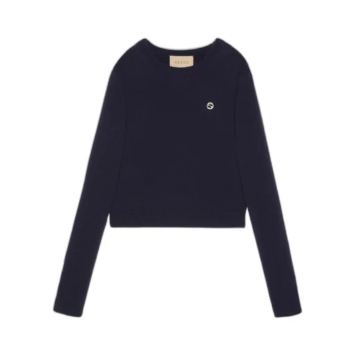 Wool cashmere jumper with embroidery