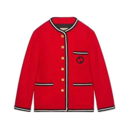 Tweed jacket with Round Interlocking G