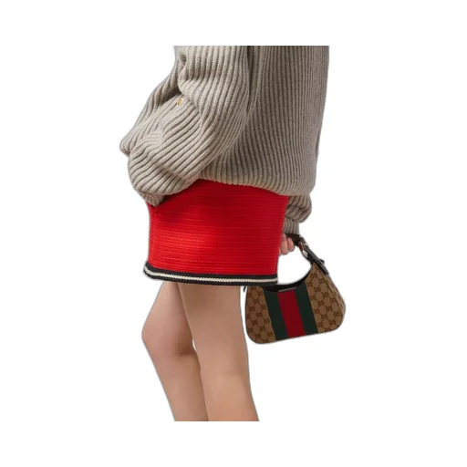 Wool skirt with braided trim