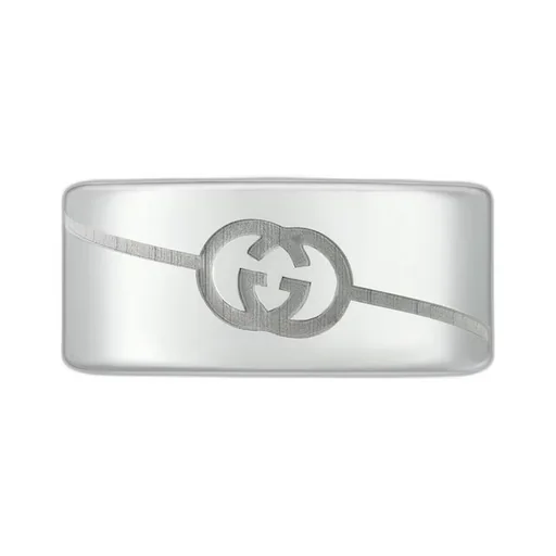Diagonal Interlocking G wide ring