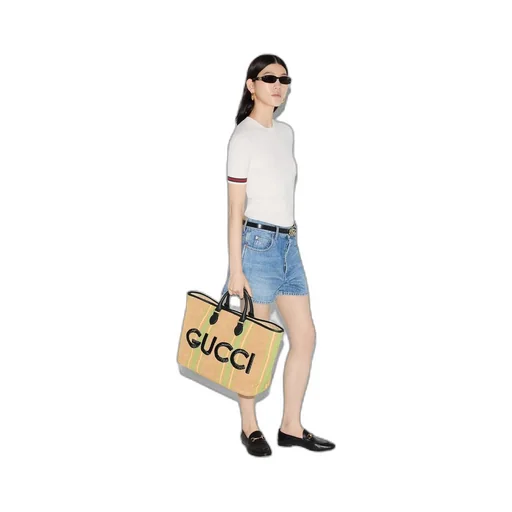 Large tote bag with Gucci embroidery