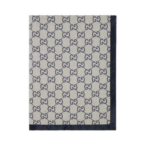 Double-sided GG quilted cotton blanket