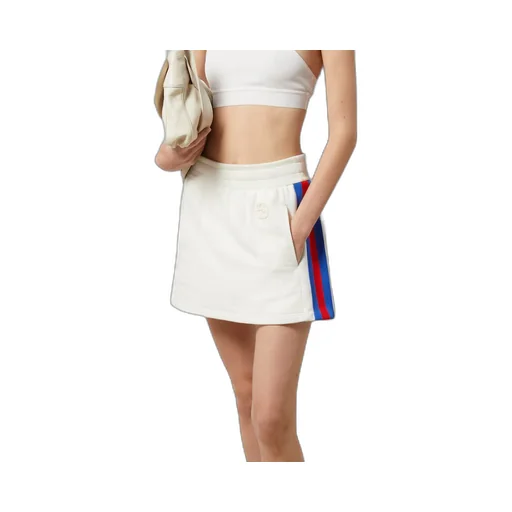 Cotton jersey mini skirt with Web