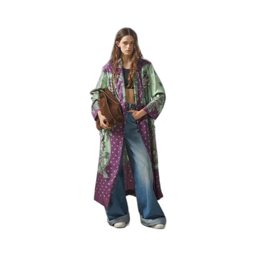 Paisley print silk robe