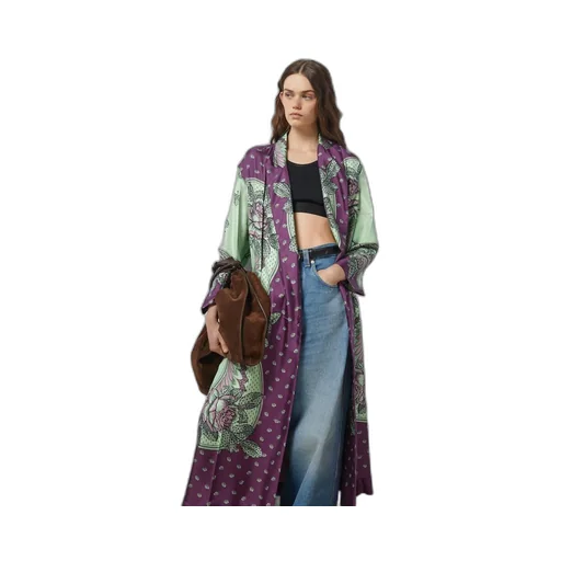 Paisley print silk robe