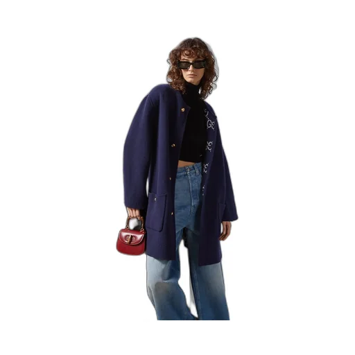 Reversible GG wool jacquard cardigan