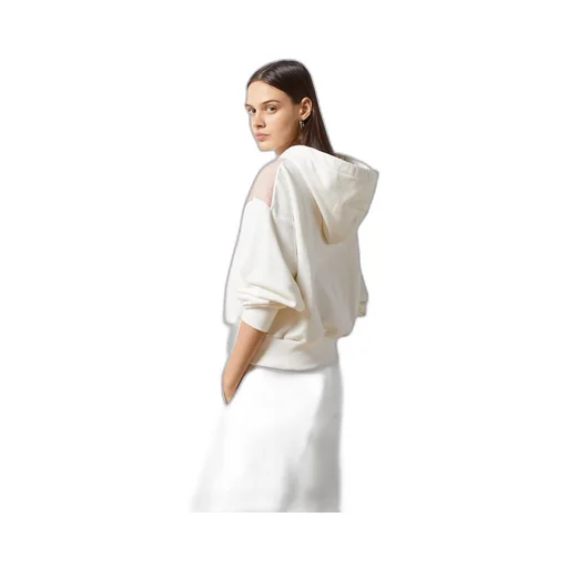 Cotton jersey zip sweatshirt with patch