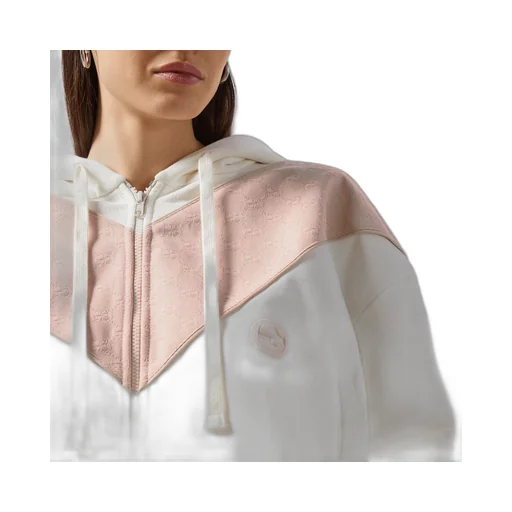 Cotton jersey zip sweatshirt with patch