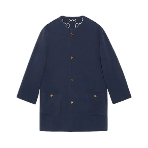 Reversible GG wool jacquard cardigan