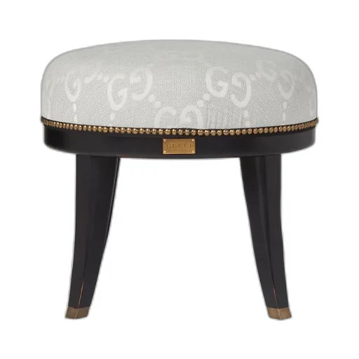 GG jacquard round stool