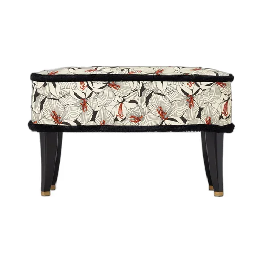 Lilies print fabric stool