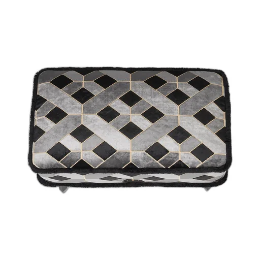 Geometric velvet stool