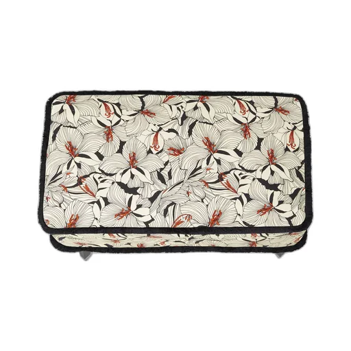 Lilies print fabric stool