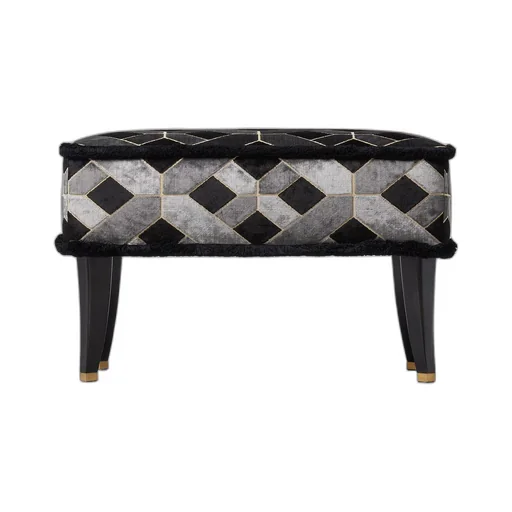 Geometric velvet stool