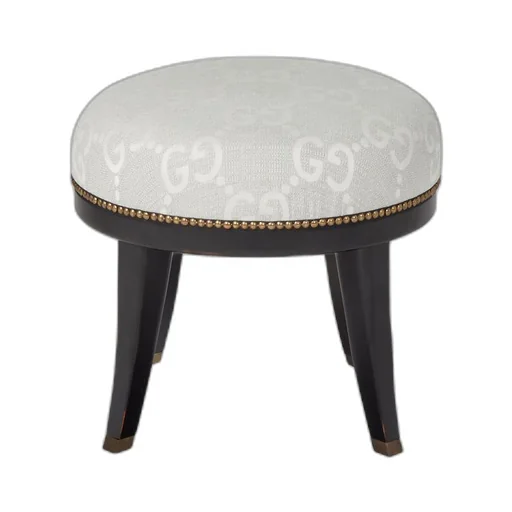 GG jacquard round stool