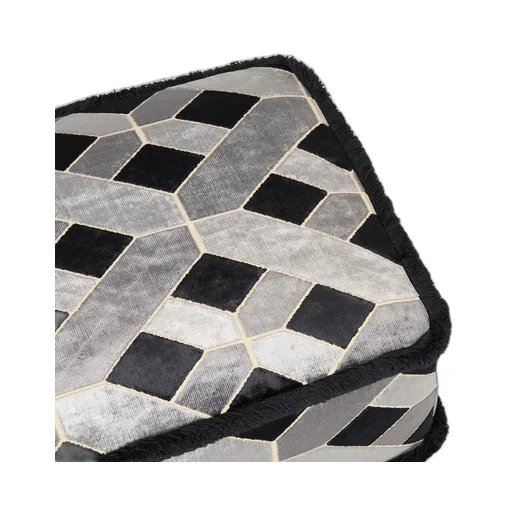 Geometric velvet stool