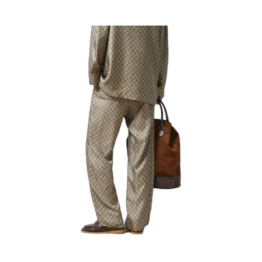 GG supreme print silk trousers