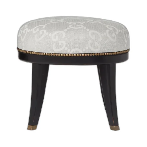 GG jacquard round stool