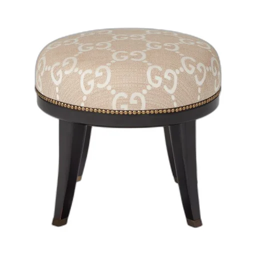 GG jacquard round stool
