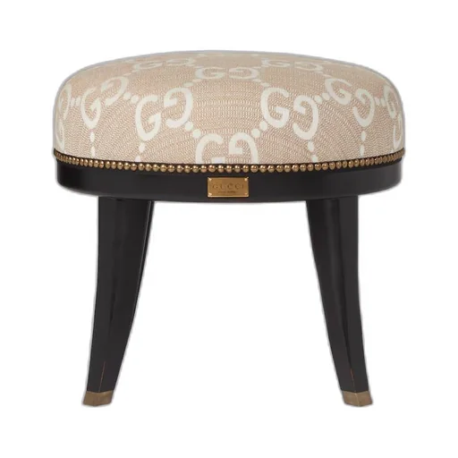 GG jacquard round stool