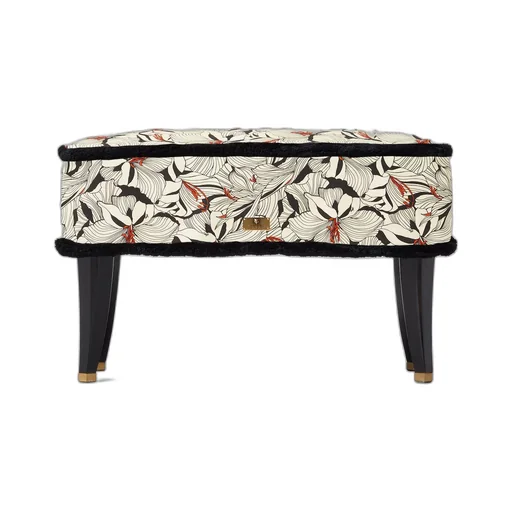 Lilies print fabric stool
