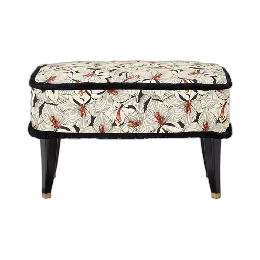 Lilies print fabric stool