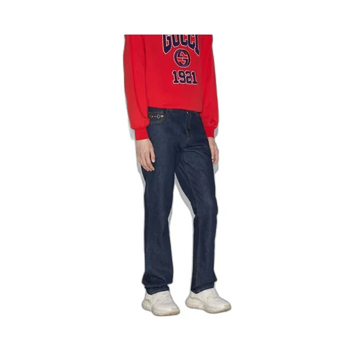 Denim trousers with Horsebit