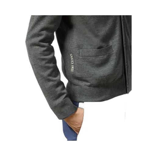 Wool cardigan with embroidery