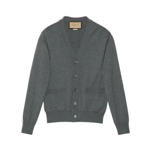Wool cardigan with embroidery
