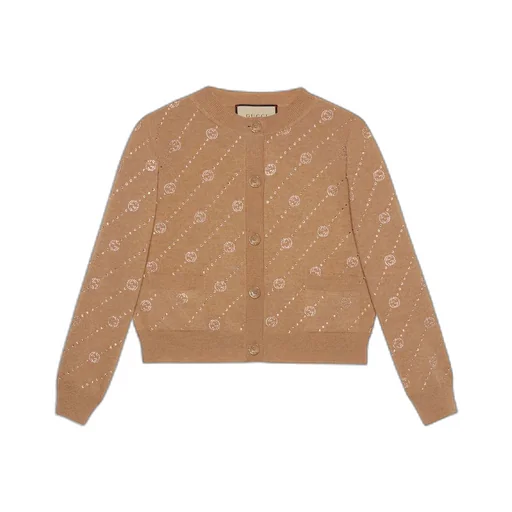 Cashmere cardigan with Interlocking G