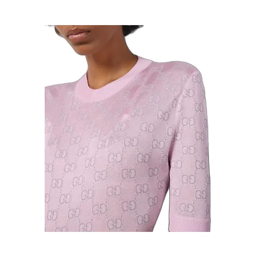 Viscose blend top with GG intarsia