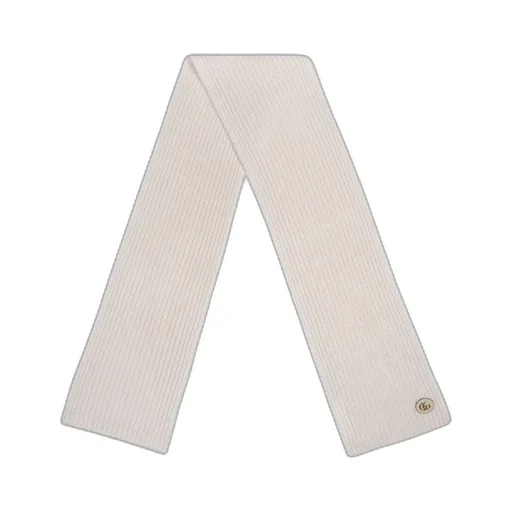 Knit wool scarf with patch