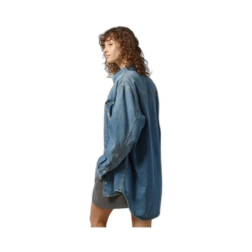 Washed organic denim shirt