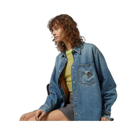 Washed organic denim shirt