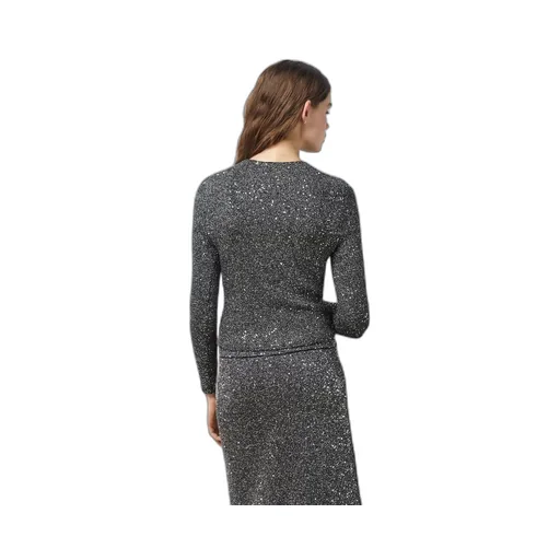 Viscose knit cardigan with sequins