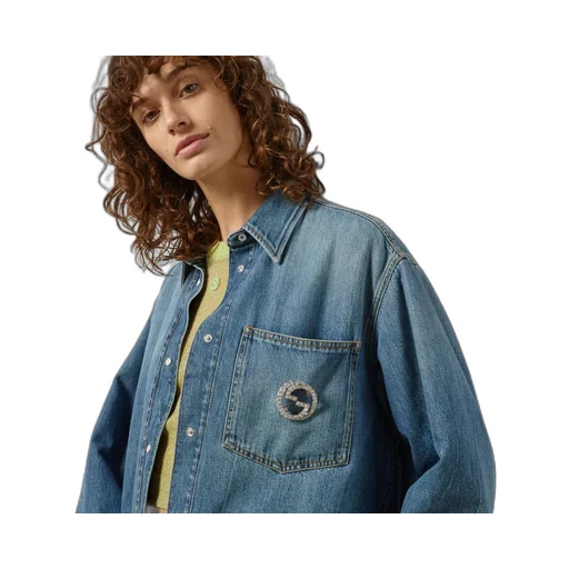 Washed organic denim shirt