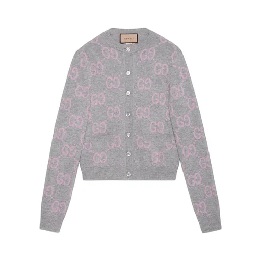 GG knit wool cardigan