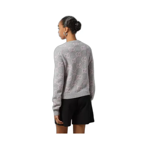 GG knit wool cardigan
