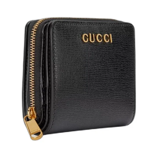 Mini wallet with Gucci script